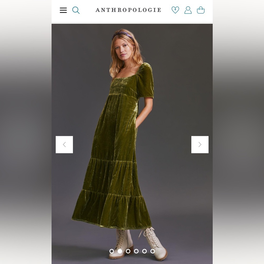 Anthropologie Velvet Empire Dress